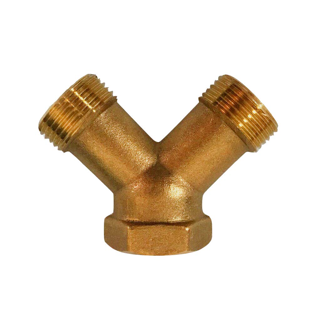 Washing Machine Connector Y Piece Connector Solid Brass 2 Way Water Hose Splitter for Dishwashers and Washing Machine Hoses
