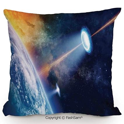 Amazon Com Fashsam Home Super Soft Throw Pillow Ufo Shines