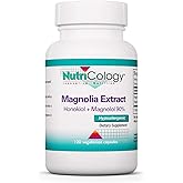 Nutricology Magnolia Extract Supplement - Stress & Sleep Support, Magnolia Bark, Honokiol, Magnolol, Cortisol Manager, Vegetarian Capsules - 120 Count