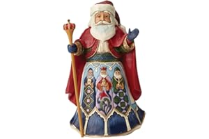 Enesco Jim Shore Heartwood Creek 7 inch Santa Stone Spanish Resin Figurine, Multicolor