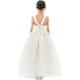 Satin Backless Tulle Flower Girl Dresses for Special Occasions Bridesmaid 722