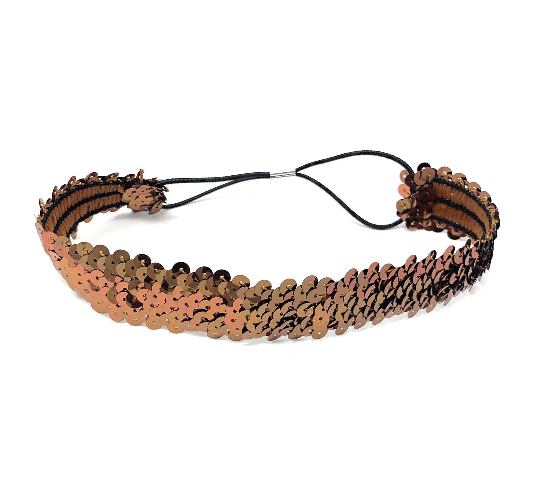 Coffee Womens Sequin Polyester Fancy Dress Headband 38 x 3cm