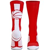 ChalkTalkSPORTS Elite Basketball Socks | Performance Mid Calf Socks with Ball | Youth & Adult | Men & Women | Multiple Colors