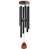 Bursvik Large Aluminium Wind Chimes 37" to Create a Zen Atmosphere Suitable for Outdoor, Garden, Patio Decoration. Classic Black Wind Chime with Wind Catcher Suitable as A Gift for Mom Neighbor Unisex