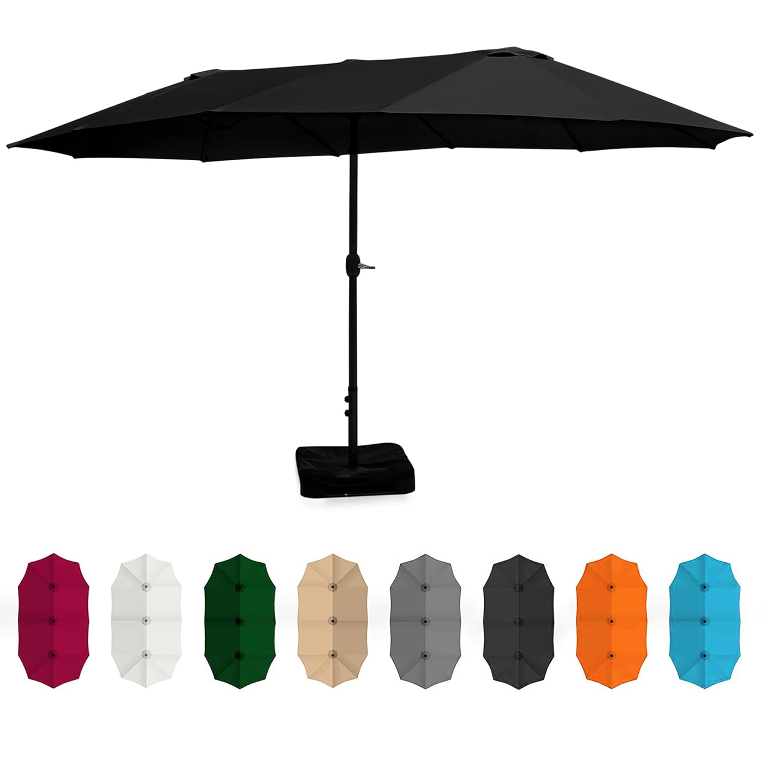 BELLEZE 15 Ft Extra Large Outdoor Market Patio Umbrella DoubleSided