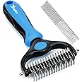 Candure Dematting Comb for Dog and Cat, Pet Grooming Rake and Brushes for Small, Medium Large Dogs 17+9 Double Sided Desheddi
