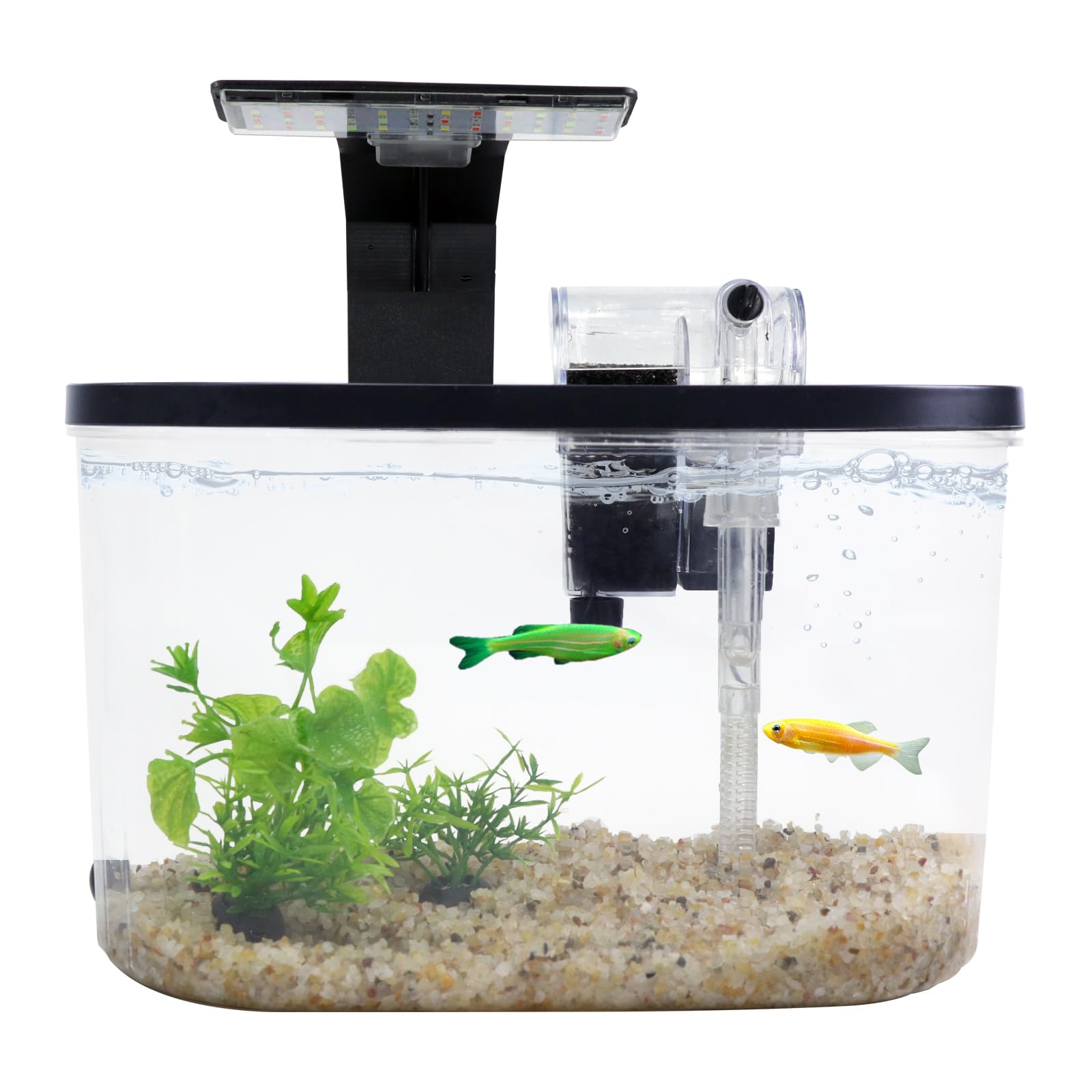 Photo 1 of 1.8 Gallon Aquarium Starter Kit with LED Light & Quiet Filter, Complete Small Fish Tank for Betta, Mini Desktop Acrylic Tank, Ideal for Shrimp Guppy Jellyfish Goldfish Beta, Office, Home, or Gift