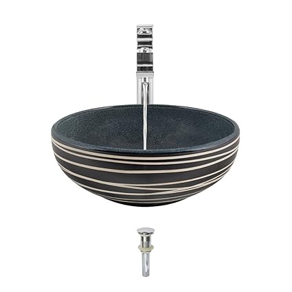 Mr Direct V402 Hand Thrown Ceramic Vessel Sink Chrome Ensemble