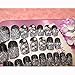 Dongcrystal 24Pcs 3D Bling Nail Art Jewelry Glitter Rhinestone Decor Nail Tips Black Fake Nails