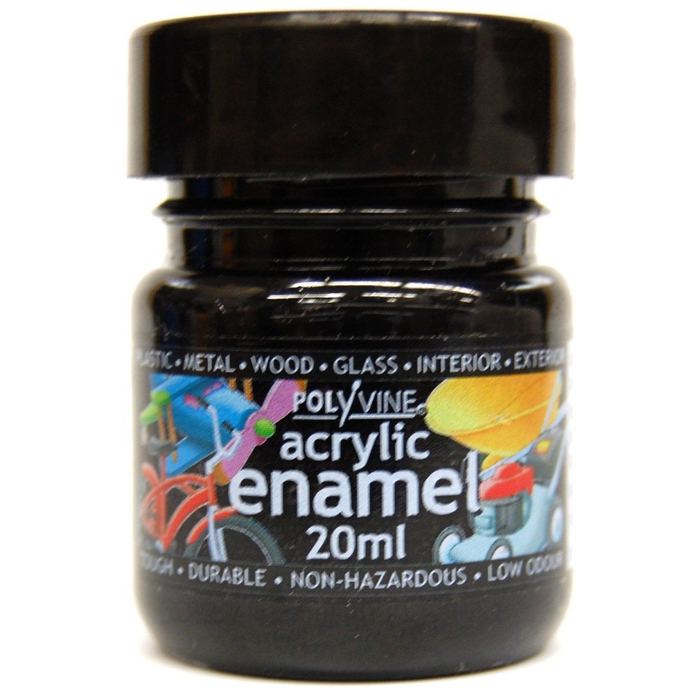 Polyvine 729870011137 Acrylic Enamel BLACK 20ML