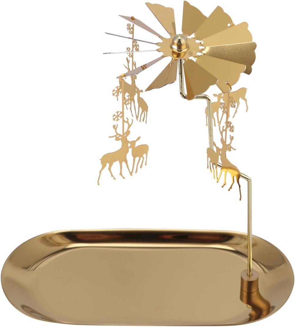 KESYOO 1set Christmas Candlestick Windmill Spinning Candle Holder