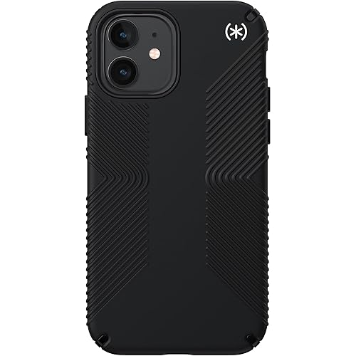 Speck iPhone 12 Case - Drop Protection Fits iPhone 12 Pro & iPhone 12 Phones - Scratch Resistant, Slim Design with Added Grip & Soft Touch Coating - Black, White Presido2
