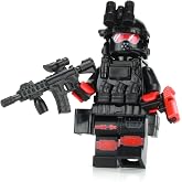 Battle Brick 1.6 Inches Tall Season 1 Emergency Strike Team Assaulter | Accessories Made in The USA | Genuine Military Minifig | Printed Tactical Legs