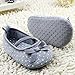 Weixinbuy Baby Girl's Cotton Polka Dot Walking Soft Sole Crib Shoes M Grey