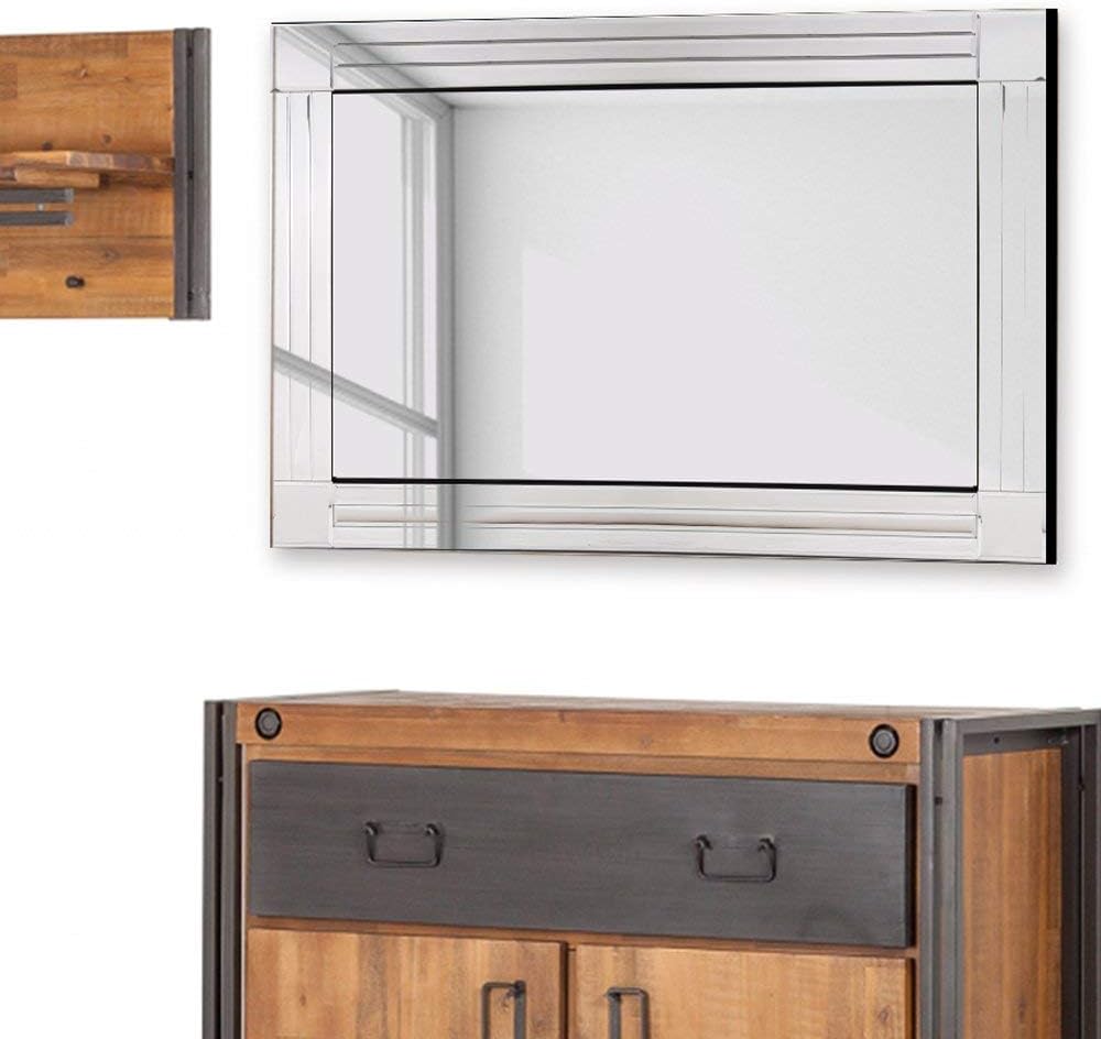 Tuff Concepts 120cm X 80cm antique modern venetian style wall mirror, Silver, 120L x 80W cm - Image 3
