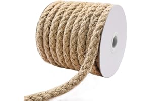 Tenn Well Braided Jute Rope, 25 Feet 11mm Heavy Duty Jute Twine Rope for Gardening Bundling Decoration Cat Scratching