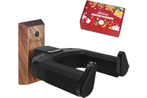 Guitar Wall Mount, Auto Lock Black Walnut Wood Hanger, Guitar Wall Hangers, Guitar Holder Hook Wall Stand for Classical, Acou