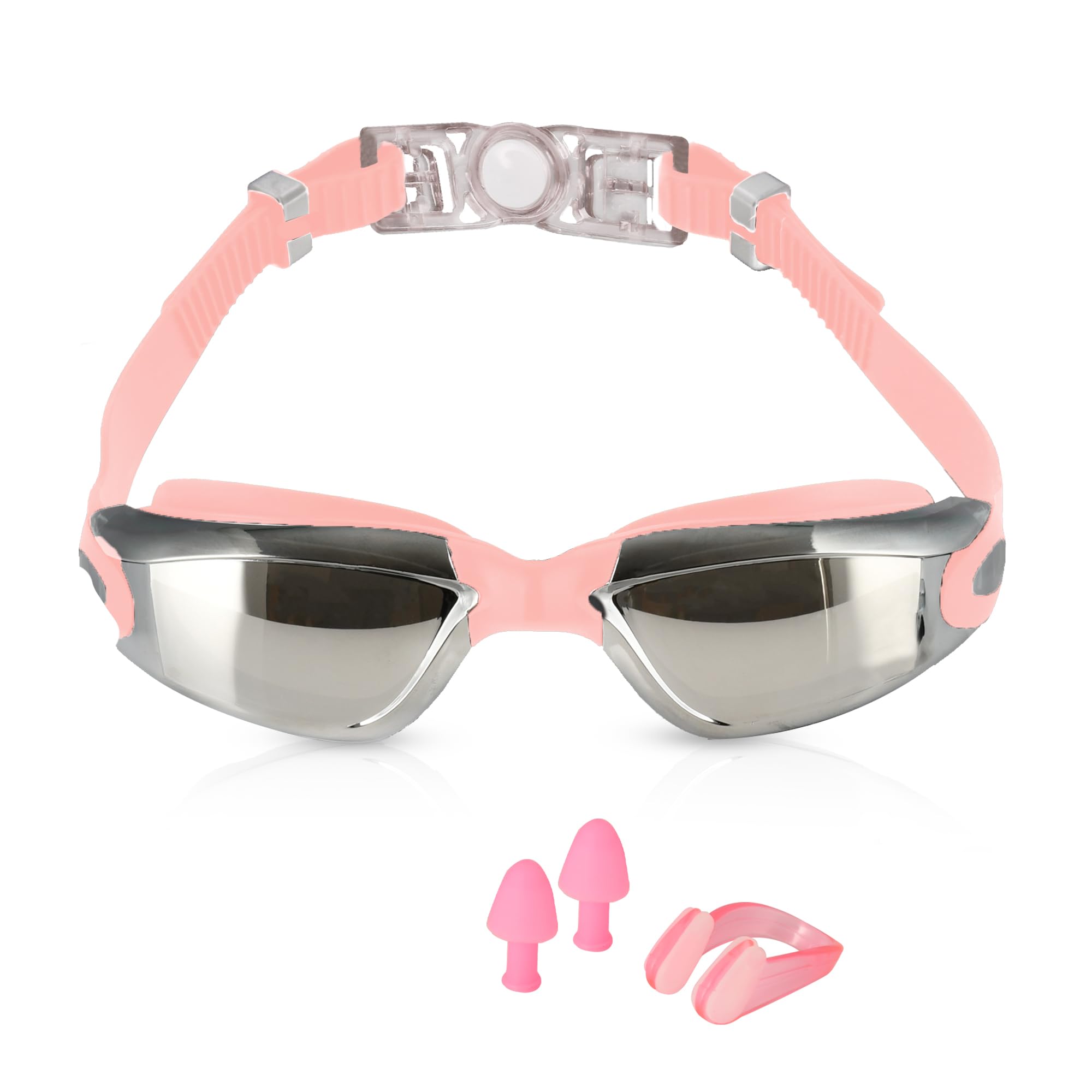 Swim Goggles for Adults & Kids 9+ Anti Fog Swimming Goggles with UV Protection, Leak-Proof Seal, Wide Clear Vision – Includes Nose Clip, Ear Plugs, Case – Comfortable for Pool, Sea & Open Water