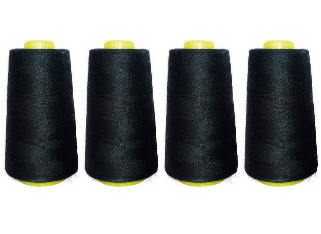 Selric [12000 Yards] 100% Spun Polyester Sewing Thread All Purpose Thread [Size 402 Black] 21 Colors Available