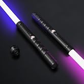jvmusaber Lightsaber, Double Bladed for Dueling, 2 Pack | 20 RGB Colors, 4 Light Modes, 4 FX Sounds, Vibration, Memory &amp; Silent Mode, Rechargeable Design(Black)
