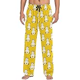 Green and Red Plaid Pajama Pants for Men Comfort Sleep Lounge Bottoms Straight-fit with Pockets S-XXL