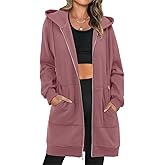 StunShow Women's Zip Up Hoodies Oversized Fleece Long Sleeve Sweatshirts Casual Fall Jacket Coat with Pocket(S-3XL)