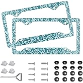 2Pcs Whale Shark Aluminum Alloy License Plate Holder License Plate Frames with Screw Cap