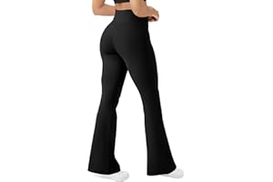 AB-Eleven Women's Yoga Pants Bootcut Flare Leggings Flared Bell Bottom Leggings High-Waisted Workout Pants Tummy Control