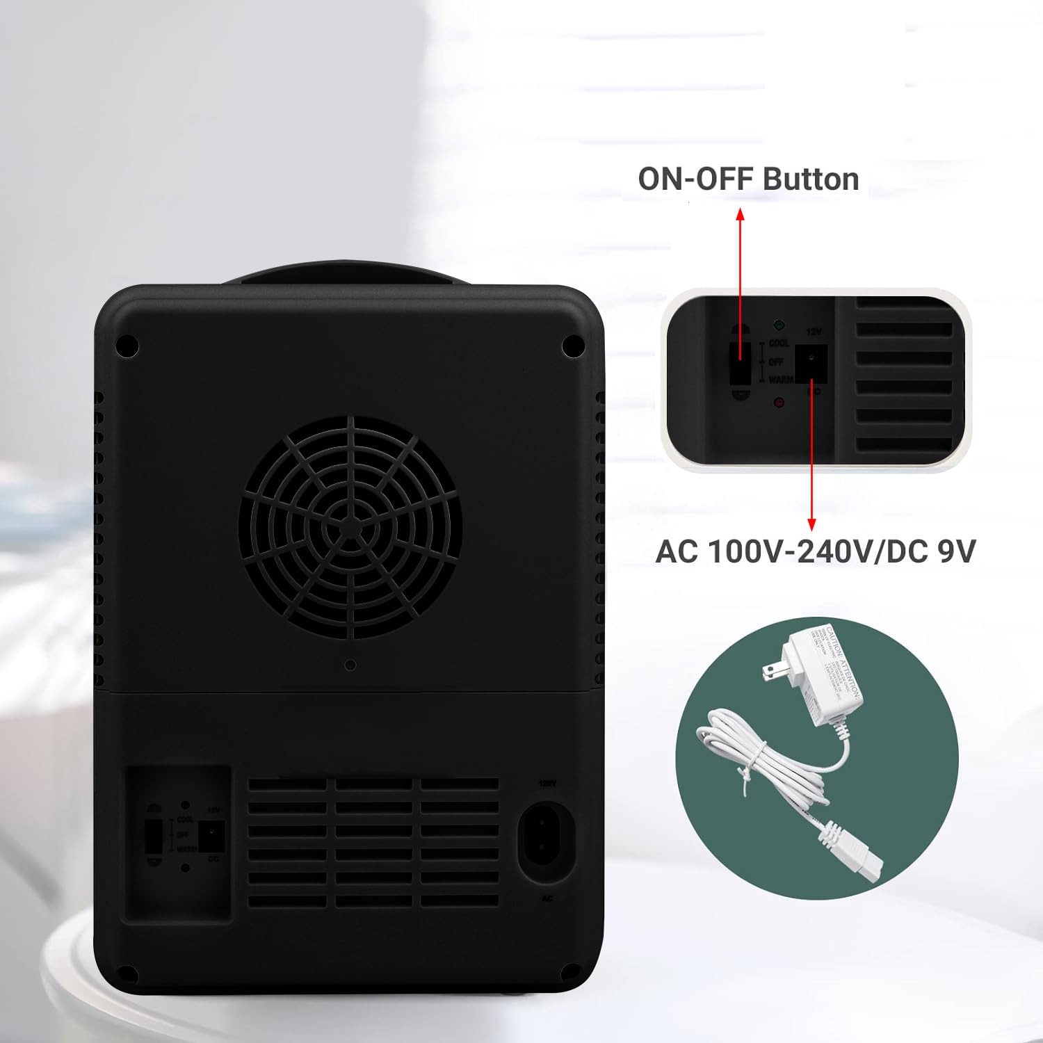 Living Enrichment Mini Fridge 4L Skincare Fridge, AC 120V DC 12V Portable Small Refrigerator Cooler and Warmer for Skin care, Drinking, Bedroom, Travel and Car, Birthday Gifts