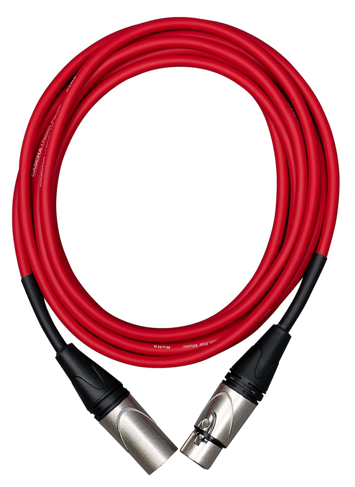 CASCHA Advanced Line Microphone Cable, Red, 3 m