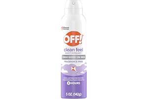 OFF! Clean Feel Insect Repellent Aerosol with 20% Picaridin, Bug Spray with Long Lasting Protection from Mosquitoes, Feels Go