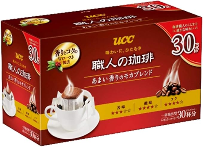 Amazon Ucc 職人の珈琲 ドリップコーヒー あまい香りのモカブレンド 7g 30p 210g レギュラー ドリップ 職人の珈琲 ドリップバッグ 通販