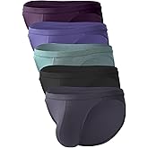 BAMBOO COOL Men's Bikini Underwear Soft Breathable Mens Bikini Briefs Tagless Mens Sexy Underwear with Contour Pouch 5 Pack
