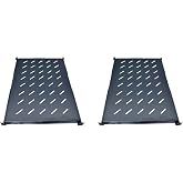 Universal Vented Rack Shelf 2-Pack &ndash; 1U Heavy Duty Steel Shelves for 19" Server Racks &amp; Network Cabinets, High-Airflow Fixed Shelves for IT, AV &amp; Network Equipment, Black