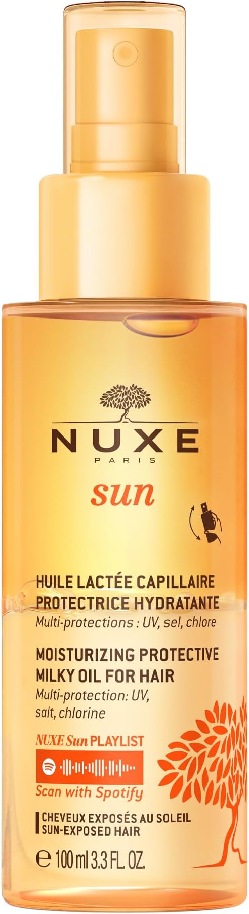 Nuxe Sun Milky Oil for Hair 100ml UV Salt Chlorine Protection Hydration Shine