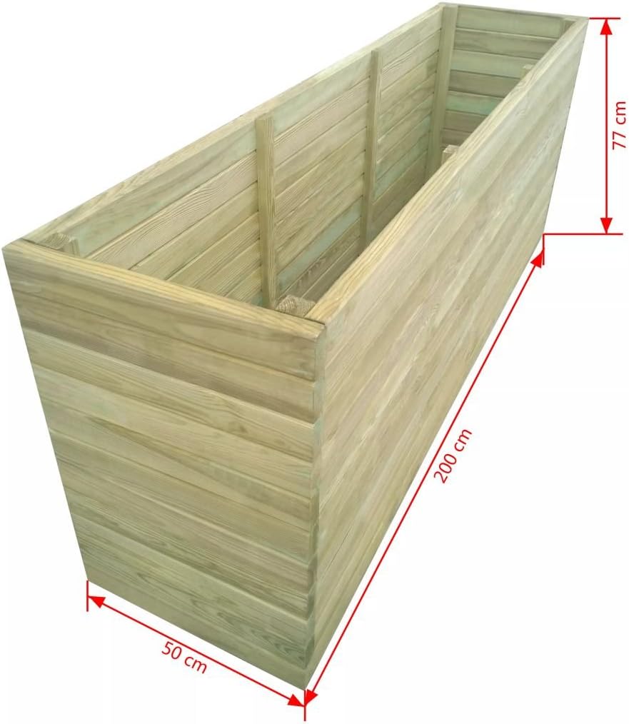 Festnight Jardinera de Madera para Plantas Impregnada 200x50x77 cm ...