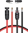 BougeRV 20 Feet 10AWG Solar Extension Cable with Female and Male Connector with Extra Free Pair of Connectors Solar Panel Adaptor Kit Tool (20FT Red + 20FT Black)