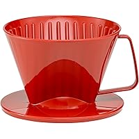 HIC Coffee Filter Cone, Red, Number 1-Size, Brews 1 to 2-Cups
