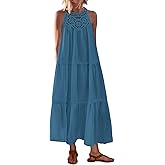 BTFBM Halter Summer Dresses for Women 2026 Casual Spring Hollow Out Sleeveless Boho Sundresses Beach Vacation Maxi Dress