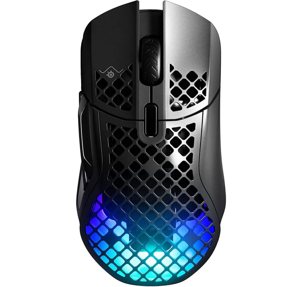 Photo 1 of SteelSeries Aerox 5 Wireless Gaming Mouse – Ultra Lightweight 74g – 9 Buttons – Bluetooth/2.4 GHz – 180 Hr Battery – IP54 Water Resistant – PC/MAC – FPS, MOBA, Battle Royale, Black