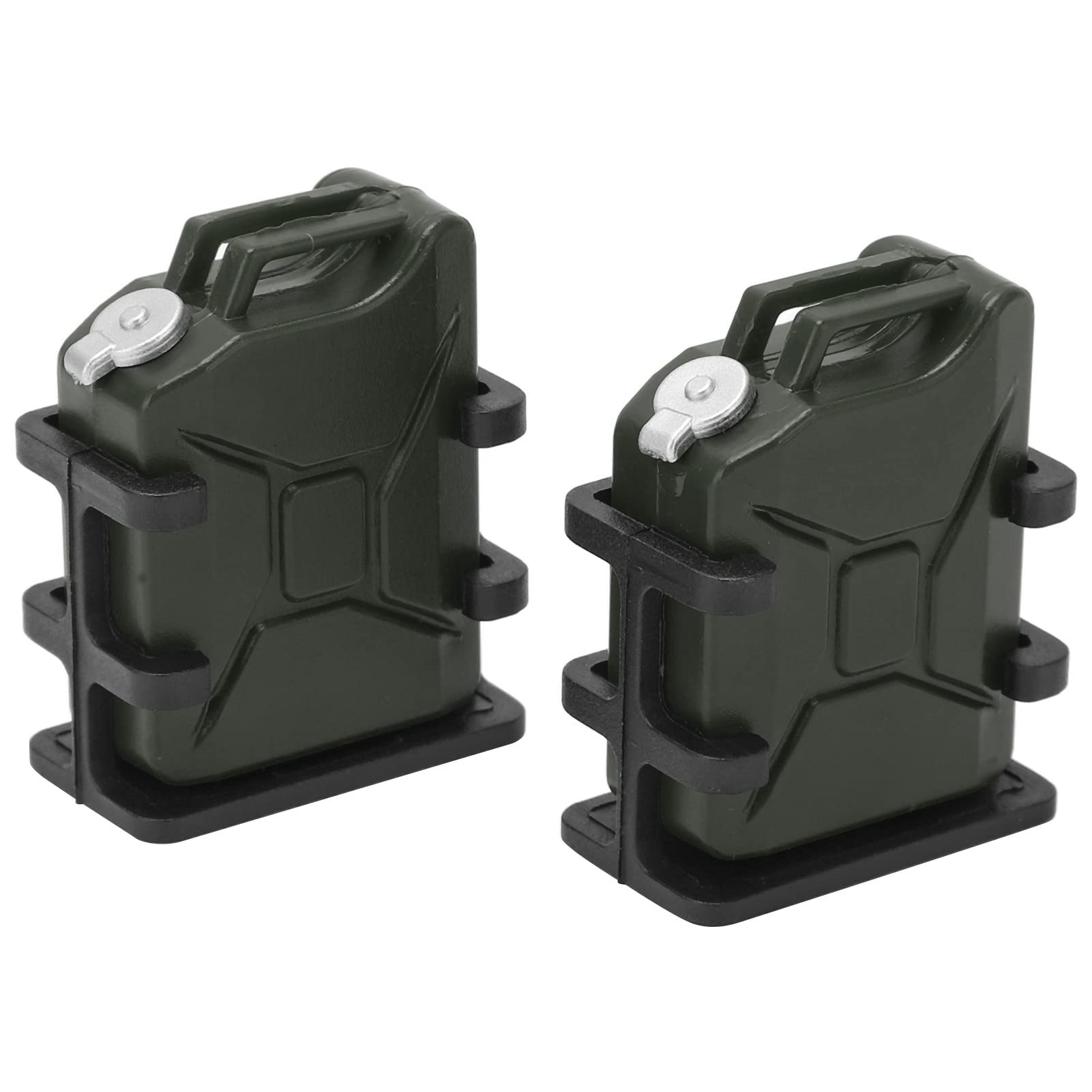RiToEasysports RC Simulated Fuel Tank, 1 Pair Plastic RC Car Simulated Fuel Tank Mount Mini Small Oil Can for 1/8 1/10 RC Crawler Car Decoration Accessory(Dark Green) Model Car Accessories Model Toy