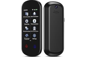 LIFMOCER Language Translator Device,138 Languages Instant Translator AI Translator Device Portable Translator Device, Two-Way Language Translator in Real Time,Spanish Translator Device Black(B)