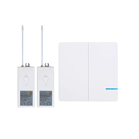 Superink 2 Gang Wireless Light Switch With Wifi Receiver Kit Work