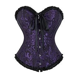 frawirshau Corsets for Women Lace Up Overbust Black