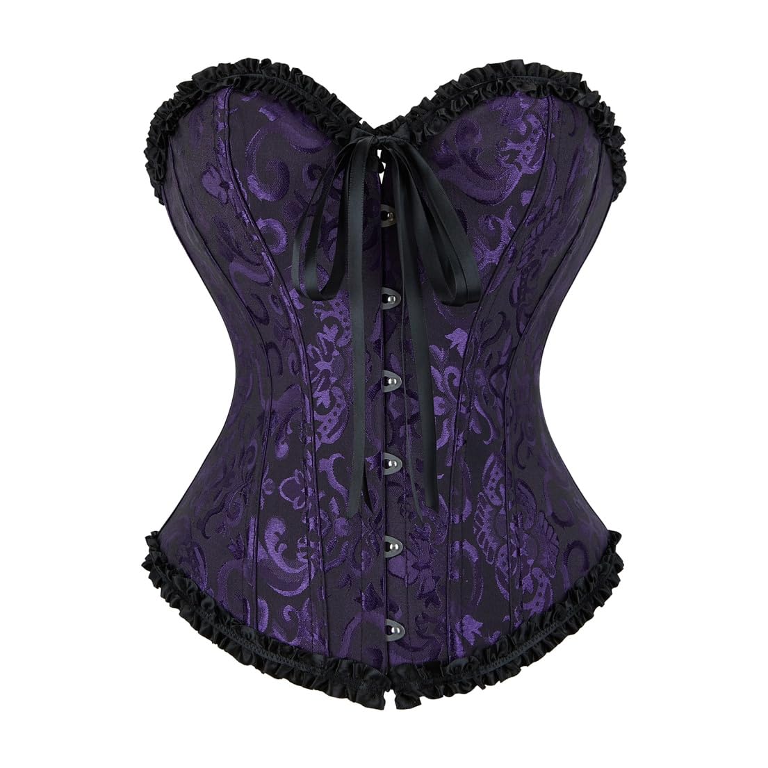 frawirshau Corsets for Women Lace Up Overbust Black