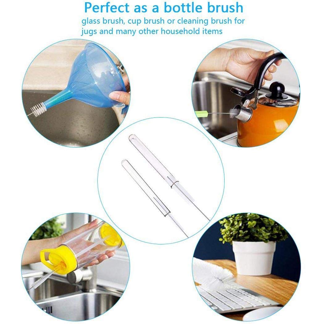 Crofull Baby Stainless Steel Feeding Bottle Straw Soft Handle Spiral Cleaning Brushes Bottle Accessories
