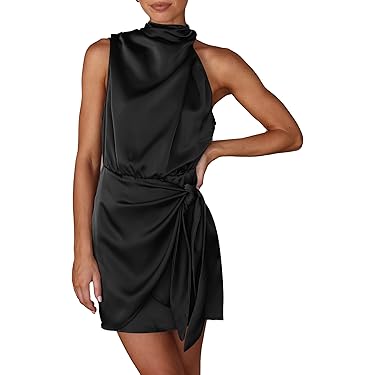 open lace back dress Symina Midi Dresses for Women Popcorn Stretch Half Zipper Popcorn Dress  Summer Short Sleeve Cute Party Dress Black at Amazon Women's Clothing store main image 0