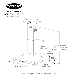 COSMO COS-63024P 30 in. Wall Mount Range Hood with