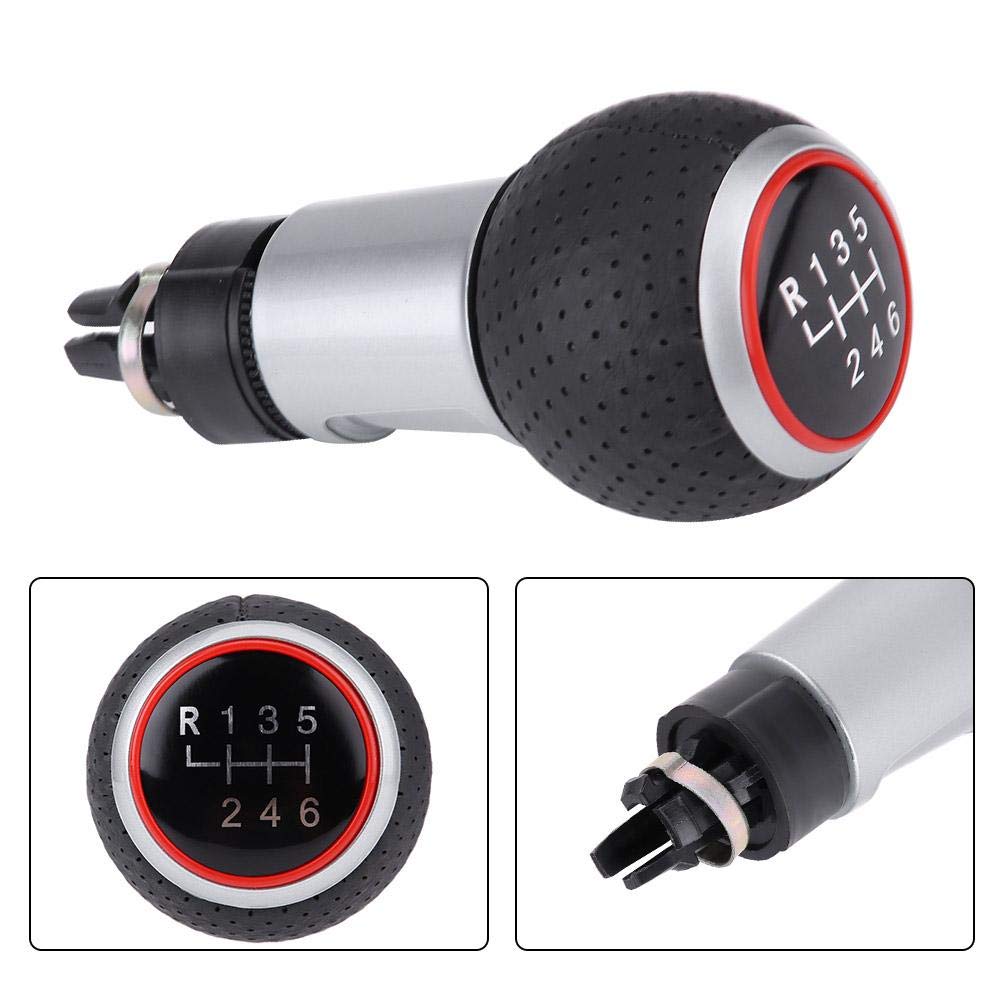 Acouto PU Leader 6 Speed Car Gear Shift Knob Manual Shifter For Audi A4