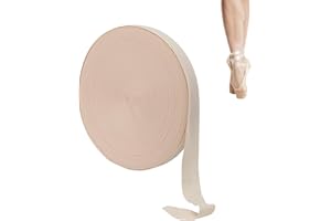 KCGANI 54.7 Yards Ballet Elastic Pointe Shoe Ribbons Roll, 7/8" Wide Stretch Satin Ribbon Roll, Minimalist Ballet Elastic Strap Stretch Ribbon for Women Girl Ballet Shoe Accessories, Ballet Pink
